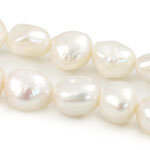 Baroque Cultured Freshwater Pearl Beads, natural, white, Grade AA, 11mm Approx 0.8mm .5 Inch 