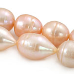 Perles d'eau douce de culture de riz, perle d'eau douce cultivée, naturel, rose, grade A, 11-12mm Environ 0.8mm .5 pouce, Vendu par brin
