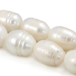 Rice Cultured Freshwater Pearl Beads, natural, white, Grade AA, 12mm Approx 0.8mm .5 Inch 