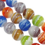 Plated Lampwork Beads, Round, mixed colors, 10mm Approx 2mm 