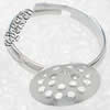 Латунная основа-решето для кольца, Латунь, Другое покрытие, регулируемый, Много цветов для выбора, 14mm, размер:8, продается PC
