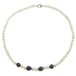 Freshwater Pearl Necklace, iron lobster clasp, Potato, natural, single-strand & two tone, 5-6mm&9-11mm Inch 