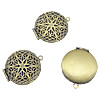 Brass Locket Pendants, Flat Round, plated, hollow Approx 2mm, Inner Approx 19mm 