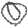 Woven Ball ожерелья моды, Восковой шнур, с Горный хрусталь глины проложить шарик & гематит, Связанный вручную, с 45 шт горный хрусталь, длина:Приблизительно 26-27 дюймовый, продается Strand