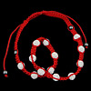Mode Woven Ball Halskette, Wachsschnur, mit Strass Ton befestigte Perelen & Hämatit, handgemacht, mit 45 Stück Strass, 10mm, 8mm, Länge:ca. 18-26 ZollInch, verkauft von Strang