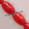 Natürliche Korallen Perlen, oval, rot, Grade A, 6x9mm, Länge:16 ZollInch, ca. 47SträngeStrang/kg, verkauft von kg