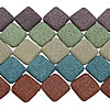 Perles de lave multicolor, lave volcanique, cadre, couleurs mélangées, 25~26x25~26mm Environ 2mm Environ 15.5 pouce  Vendu par lot