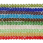 Gemischte Kristall Perlen, facettierte & transluzent, gemischte Farben, 3x4mm, Länge:ca. 17.5 ZollInch, 50SträngeStrang/Menge, 150PCs/Strang, verkauft von Menge