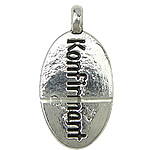 Zinc Alloy Message Pendants, Oval, plated nickel, lead & cadmium free Approx 1.5mm 