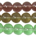 Abalorios de Cristal Esféricos, lisa, más colores para la opción, 4mm, longitud:13-14 Inch, 76PCs/Sarta, Vendido por Sarta