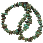 Природные Бирюзовые Бусины из камня, Окрашенная бюрюза, Комкообразная форма, зеленый, 3-12mm, отверстие:Приблизительно 1mm, длина:15.5 дюймовый, продается Strand
