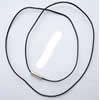 Cowhide Necklace Cord, brass screw clasp, platinum color plated, black, 1mm Approx 16.9 Inch 