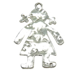 Character Shaped Zinc Alloy Pendants, Girl, plated, hammered nickel, lead & cadmium free Approx 3.5mm 