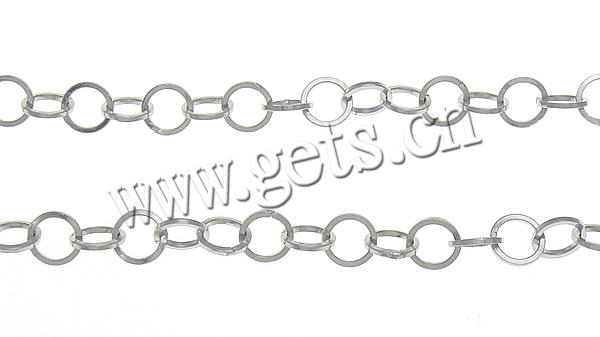 Нержавеющая сталь круг цепи, нержавеющая сталь, цепь из круглых кольц, оригинальный цвет, Приблизительно 100м/Лот, продается Лот