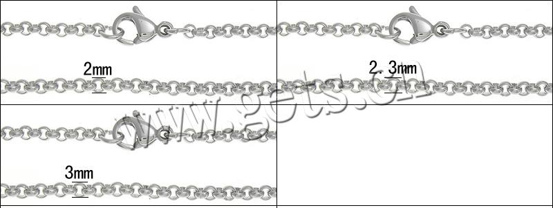 Cadena del collar de acero inoxidable, cadena Rolo, longitud:aproximado 18 Inch, Vendido por Sarta