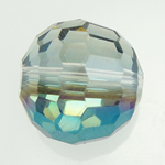 Perles de cristal rondes , semi-plaqué, facettes faites à la maindécalque, 10mm Environ 1.5mm, Vendu par PC
