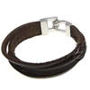 Cowhide Bracelets, 316 stainless steel hook and eye clasp 4mm 