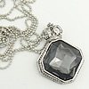 Кристалл ожерелье с цинковым сплавом, цинковый сплав длина:Приблизительно 31 дюймовый, продается Strand