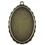 Zinc Alloy Pendant Cabochon Setting, Oval, plated Approx 2mm 