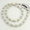 Woven Ball ожерелья моды, бирюза, с Нейлоновый шнурок & Кристаллы & цинковый сплав, черный свнец, регулируемый & граненый, 10mm 8mm, длина:Приблизительно 27-35 дюймовый, продается Strand