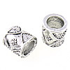 Zinc Alloy Large Hole Beads, Drum, plated, textured Approx 6.5mm 