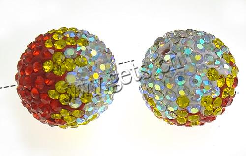 Rhinestone Clay Pave Beads, Round, different size for choice & with Mideast rhinestone, Sold By PC