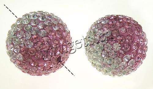 Strass Ton befestigte Perlen, Lehm pflastern, rund, verschiedene Größen vorhanden & mit Strass von Nahost & zweifarbig, verkauft von PC