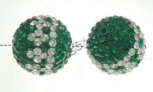 Rhinestone Clay Pave Beads, Round, different size for choice & with Mideast rhinestone & two tone, Sold By PC