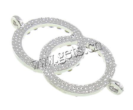 Rhinestone Zinc Alloy Connector, plated, Customized & with rhinestone & 1/1 loop, more colors for choice, 22x33x3.5mm, Hole:Approx 2mm, Sold By PC