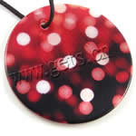 Printing Shell Pendants, Flat Round Grade A Approx 2mm 