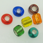 Silbereinzug Glas Rocailles, Glas-Rocailles, Rondell, gemischte Farben, 2x1.9mm, Bohrung:ca. 1mm, verkauft von kg
