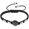 Zinc Alloy Woven Ball Bracelets, with Wax Cord, handmade, with rhinestone 12mm Approx 3-5 Inch 