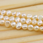 Barock kultivierten Süßwassersee Perlen, Natürliche kultivierte Süßwasserperlen, natürlich, weiß, Klasse AA, 4-5mm, Bohrung:ca. 0.8mm, Länge:15 ZollInch, verkauft von Strang