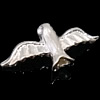 純銀製動物模様のビーズ, 92.5％純度シルバー, 鳥, メッキ, 無色 穴:約 0.8mm, 売り手 パソコン