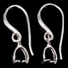 Sterling Silver Earring Drop Component, 925 Sterling Silver, plated 0.8mm 