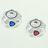 Perles zircon cubique en argent European, argent sterling 925, rondelle, sans filetage & avec zircone cubique & creux, plus de couleurs à choisir Environ 4.5mm, Vendu par PC