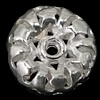 Sterling Silber Hohlkugeln Perlen, 925 Sterling Silber, Rondell, plattiert, keine, 13x13x4.8mm, Bohrung:ca. 1.8mm, verkauft von PC