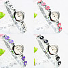 Fashion Watch Bracelet, Zinc Alloy, with Glass, platinum color plated, for woman & enamel & with rhinestone 23mm, 9mm Approx 7.5 Inch 