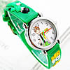 bracelets de montre pour enfants, alliage de zinc, avec verre & silicone, Placage de couleur platine, modèle de dessin animé & pour les enfants, vert, 28mm, 14mm Environ 7.5 pouce, Vendu par PC
