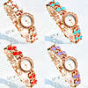 Fashion Watch Bracelet, Zinc Alloy, with Glass, plated, for woman & enamel & with rhinestone 24mm, 13mm Approx 7.2 Inch 