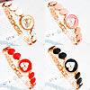 Fashion Watch Bracelet, Zinc Alloy, with Glass, plated, with heart pattern & for woman & enamel 22mm, 12mm Approx 7.8 Inch 
