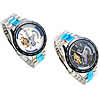 Men Wrist Watch, Zinc Alloy, with Glass, plated, stem-winder & for man 45mm, 22mm Approx 9 Inch 