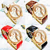 Women Wrist Watch, Zinc Alloy, with PU Leather & Glass, plated, for woman & with rhinestone 40mm, 20mm Approx 9 Inch 