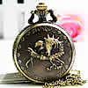 Ожереловые наручные часы, цинковый сплав, Плоская круглая форма, Другое покрытие, твист овал & с цветочным узором, 45mm, длина:Приблизительно 31 дюймовый, продается Strand