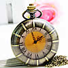 Ожереловые наручные часы, цинковый сплав, с Стеклянный, Плоская круглая форма, Покрытие под бронзу старую, твист овал & с цветочным узором, 45mm, длина:Приблизительно 31 дюймовый, продается Strand