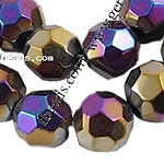 Round Crystal Beads, colorful plated, handmade faceted, 10mm Approx 1.5mm Approx 13 Inch 