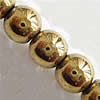 Perles hématite magnétique, Rond, Placage de couleur d'or, styles différents pour le choix, grade A, 5mm pouce Vendu par brin