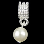Zinc Alloy European Pendants, with Glass Pearl, plated Approx 5mm 