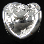 Zinc Alloy European Beads, Heart, plated, without troll Approx 4.5mm 