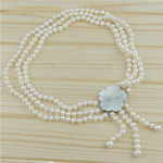 Freshwater Pearl Necklace, shell box clasp, Potato, natural 6--7mm,4--5mm Inch 